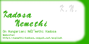 kadosa nemethi business card
